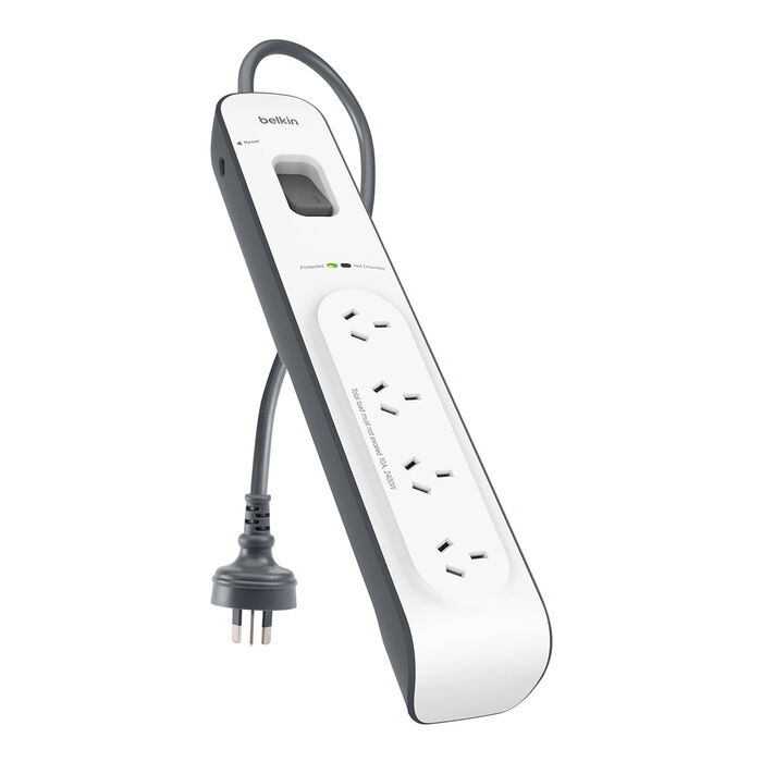 745883650958 Belkin BSV400 4-Outlet 2-Meter Surge Protection Strip, Protects Against Spikes And Fluctuations, CEW $20,000,2YR , Power Board