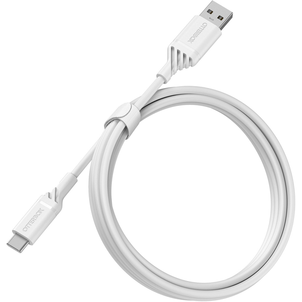 840104211847 OtterBox USB-C to USB-A (2.0) Cable (1M) - White (78-52536), 3 AMPS (60W), 3K Bend/Flex,Samsung Galaxy,Apple iPhone,iPad,MacBook, 2 Years Warranty