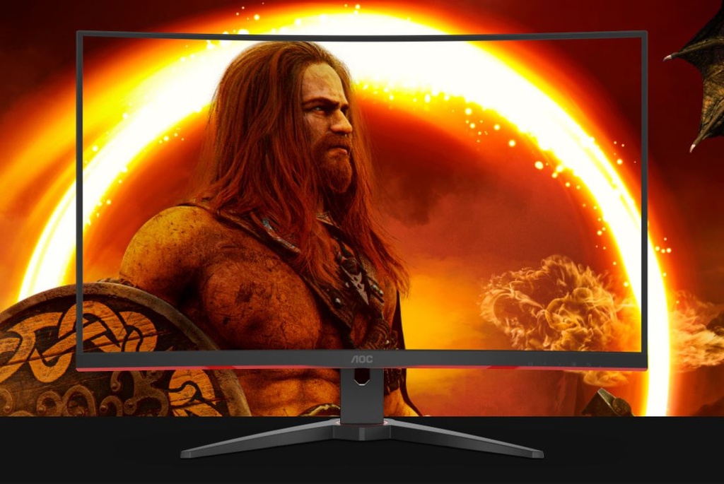 4717385945661 AOC 31.5" Curved 0.5ms 240Hz, FHD 1080 FreeSync Premium, Ultra Narrow Border Gamer's Choice - DP x 1, HDMI x 2. VESA100mm Low Blue monitor