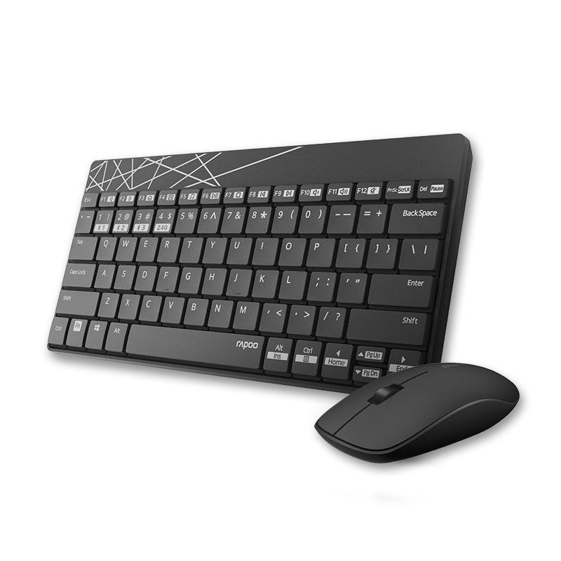 6940056187260 RAPOO 8000M Compact Wireless Multi-mode Bluetooth, 2.4Ghz, 3 Device Keyboard and Mouse Combo