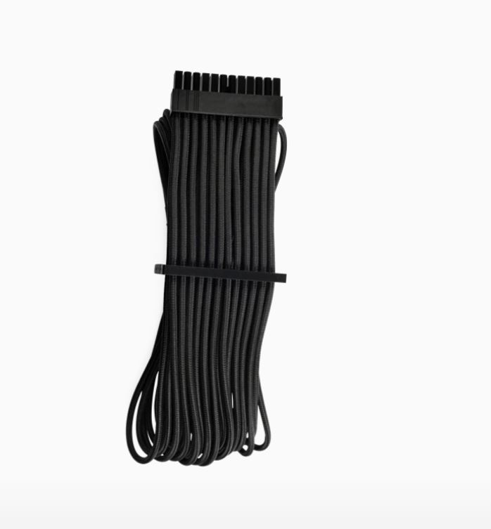 843591079648 For Corsair PSU - BLACK Premium Individually Sleeved ATX 24-Pin Cable Type 4 Gen 4 – Black