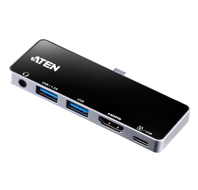 4710469340635 Aten USB-C Travel Dock with Power Pass-Through, Multiport connection, Supports DP1.4 with single HDMI video output, Designed for iPad Pro  Surface