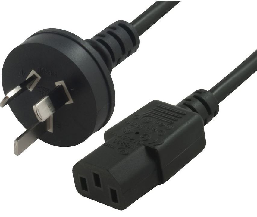 H3PIECBK Hypertec AU Power Cable 2m - Male Wall 240v PC to Power Socket 3pin to IEC 320-C13 for Notebook/ AC Adapter Black AU Certified OEM Pack