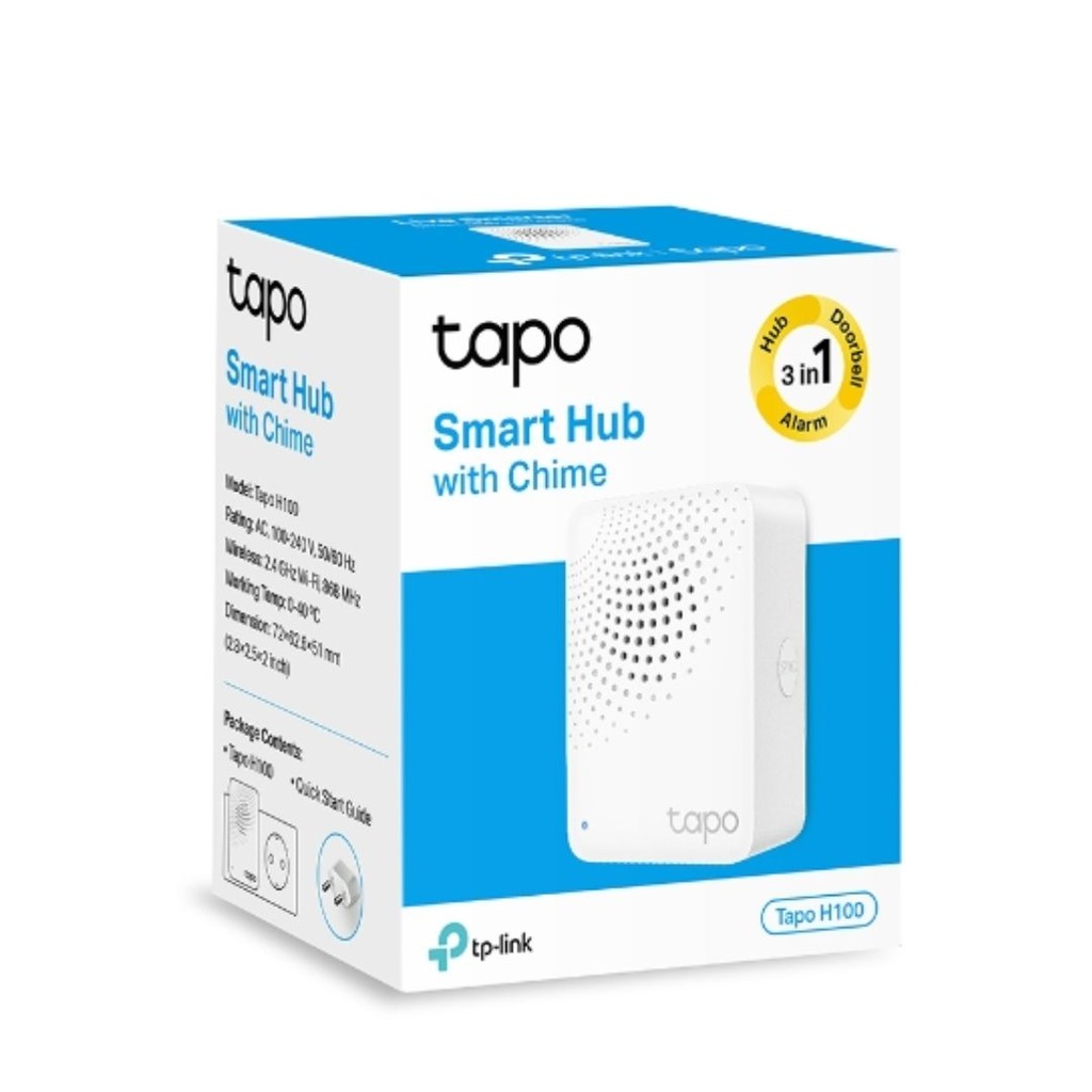 4897098681466 TP-Link Tapo Smart IoT Hub with Chime, Whole-Home Coverage, Low-Power Wireless Protocol , Smart Alarm, Smart Doorbell (Tapo H100）