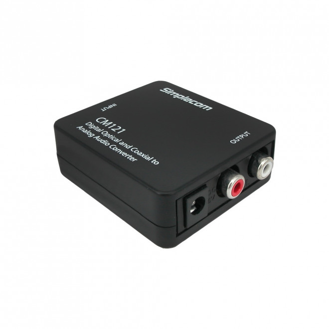 9350414000921 Simplecom CM121 Digital Optical Toslink and Coaxial to Analog RCA Audio Converter