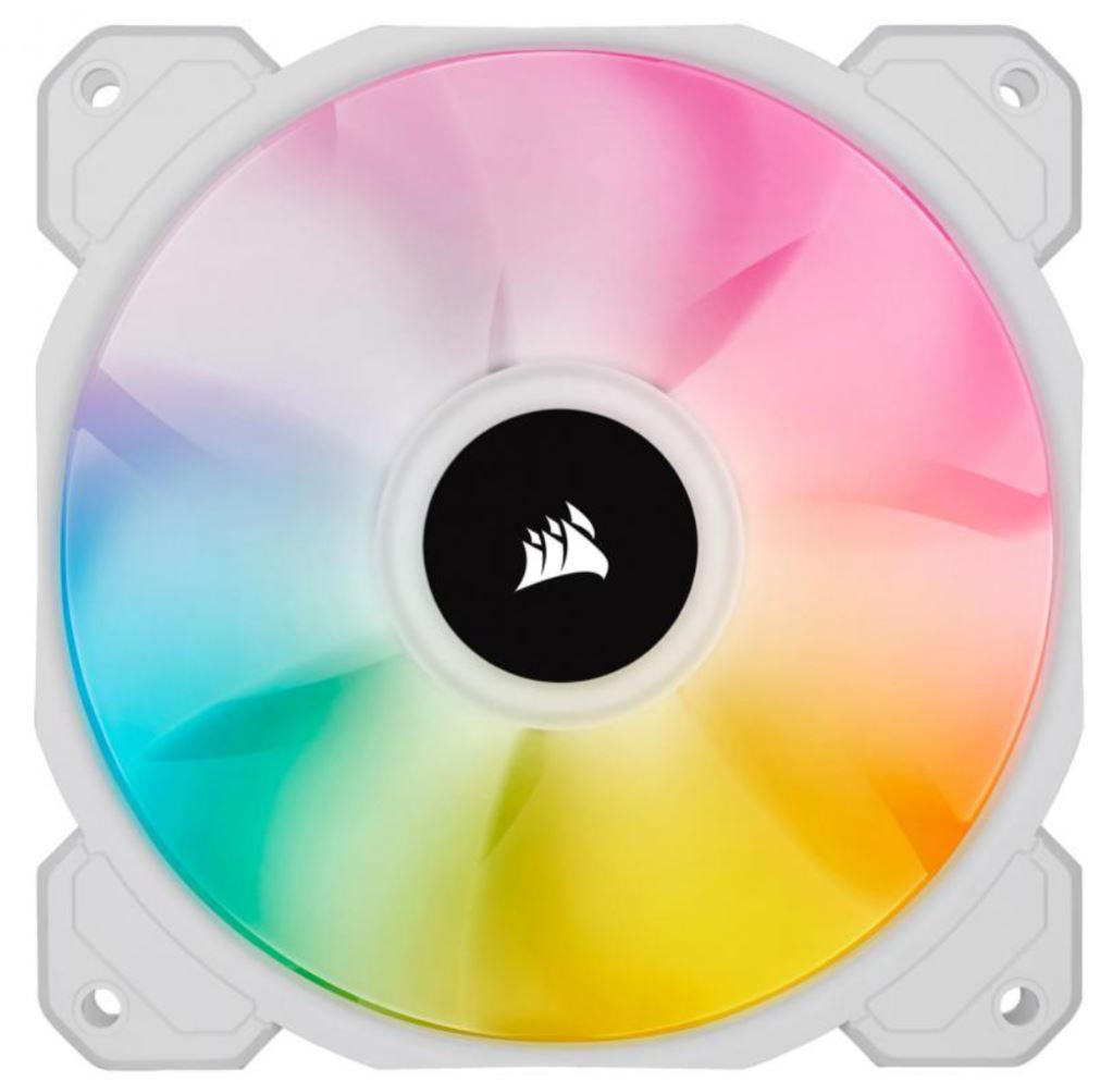 840006662310 Corsair AF ELITE Series, AF140 RGB ELITE White, 140mm Fluid Dynamic RGB Fan with AirGuide, Single Pack (LS)
