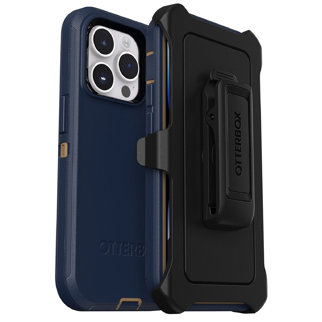 840262379984 OtterBox Defender Apple iPhone 14 Pro Case Blue Suede Shoes - (77-88384), DROP+ 4X Military Standard, Included Holster, Rugged, 7 Years Warranty