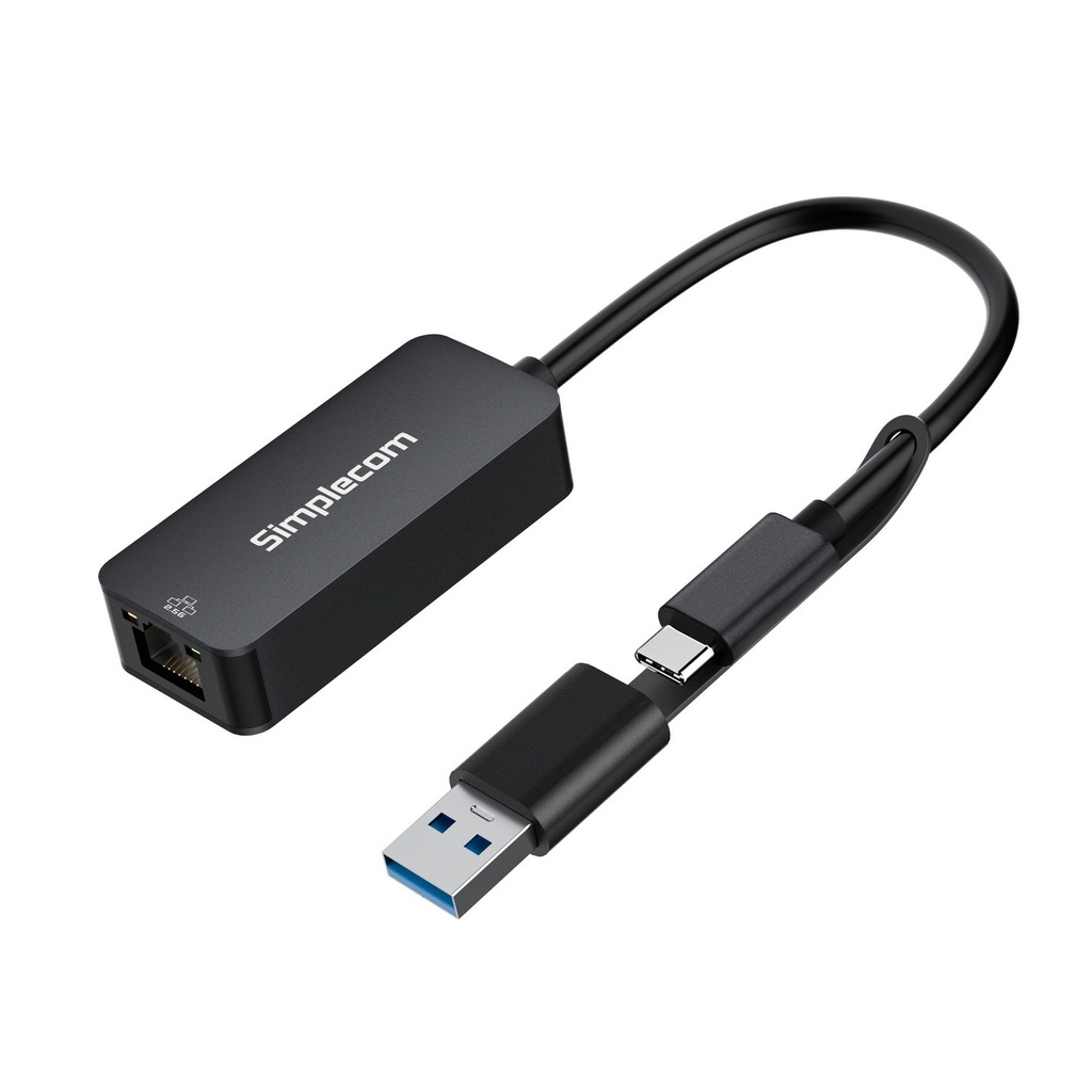 9350414002925 (LS) Simplecom NU405 SuperSpeed USB-C and USB-A to 2.5G Ethernet Network Adapter Aluminium 2.5Gbps LAN (LS> NU405C)