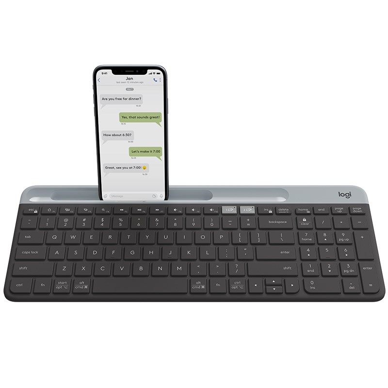 97855152220 Logitech K580 Unifying Slim Easy Switch Multi-Device Wireless Keyboard - 18 months Battery Life,  Mac/iOS/Andriod/Windows, Bluetooth + USB - Graphite