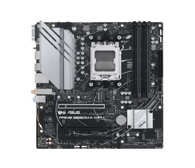 4711387034941 ASUS AMD B650M PRIME B650M-A WIFI II (AM5)  Micro-ATX Motherboard, 4xDDR5 192GB, 1 x PCIe 4.0 x16 slot, 2 x M.2 slots, 4 x SATA, Wi-Fi 6, Realtek 2.5G