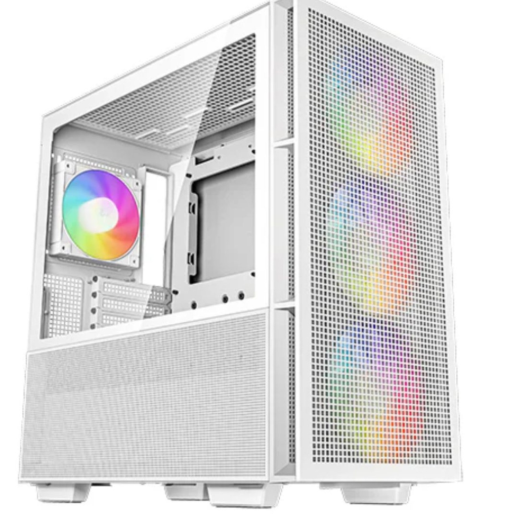6933412774907 DeepCool CH560 White HighAirflow Mid-Tower ATX Case, Magnetic Hybrid Mesh,Tempered Glass, 3 Pre-Installed 140mm ARGB Fans