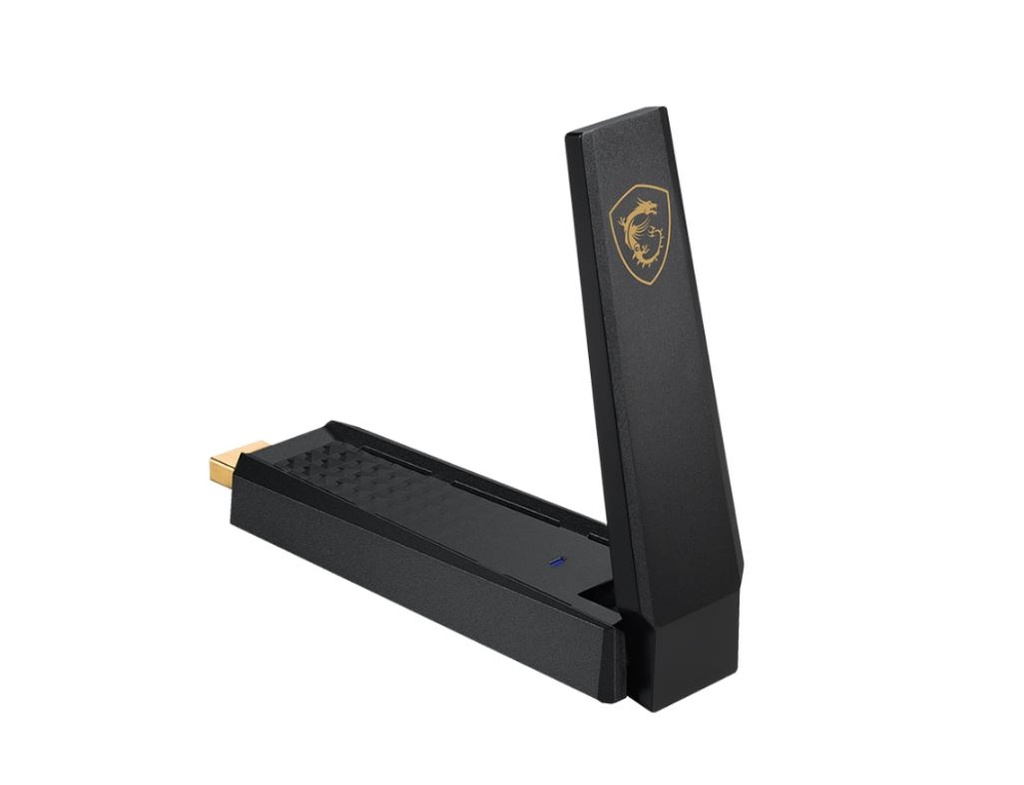 4711377126434 MSI AXE5400 WiFi 6E USB adapter, 2.4GHz / 5GHz / 6GHz, 1x USB 3.2, Windows 11, Windows 10, Linux
