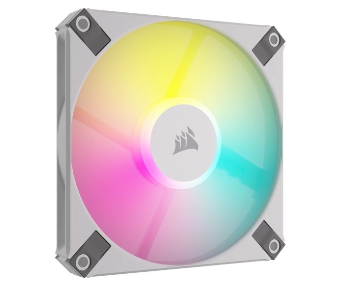 840006693765 Corsair AF SLIM Series, AF120 RGB SLIM WHITE, 120mmx15mm Fluid Dynamic RGB Fan, Single Pack