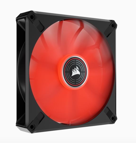 840006640189 Corsair ML ELITE Series, ML140 LED ELITE, 140mm Magnetic Levitation Red LED Fan with AirGuide, Single Pack(LS)