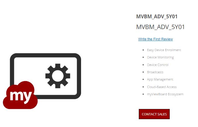 MVBM_ADV_5Y01 ViewSonic myViewBoard Manager Advanced subscription - Subscription Licence 5 Years Contact Sales
