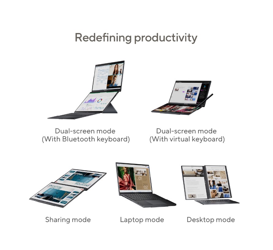 4711387365038 ASUS ZenBook Duo UX8406 14" 2.8K TOUCH Detachable 2-in-1 Intel Core Ultra 9 32GB RAM 1TB SSD Intel Arc Graphics WIN11 HOM WIFI LAN Camera