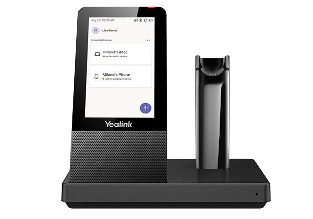 6938818308336 Yealink WHB670 Replacement DECT Base with Touch Screen for WH67 MS and UC Headsets