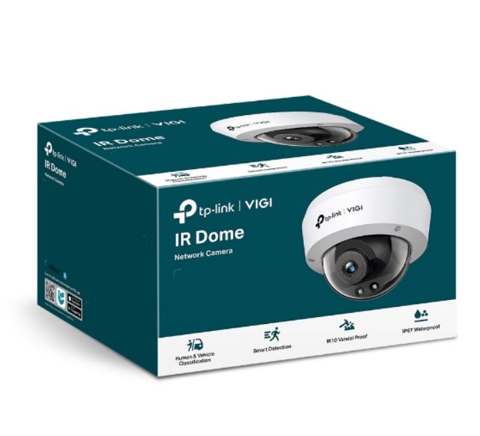 4897098688915 TP-Link VIGI 4MP C240I(4mm) IR Dome Network Camera, 4mm Lens, Smart Detection, 3YW