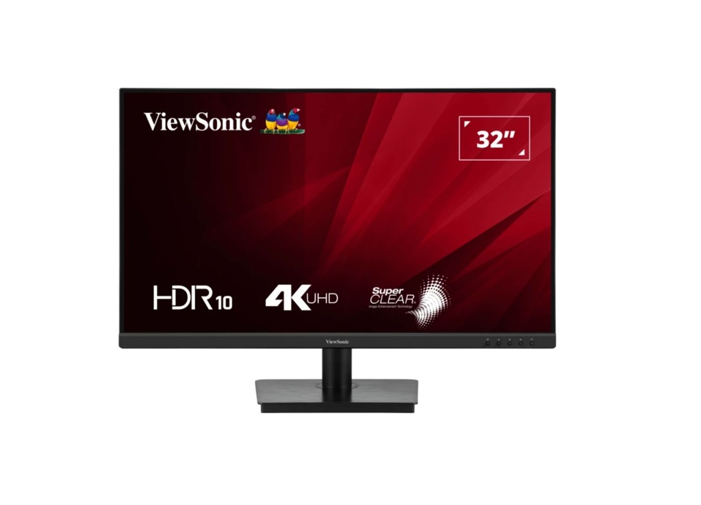 766907028621 ViewSonic 32” VA3208 4K UHD 3840 x 2160, Superclear, HDR10, 2x HDMI and 1x DP, 3.5 Audio Port, Office Business Monitor Retail