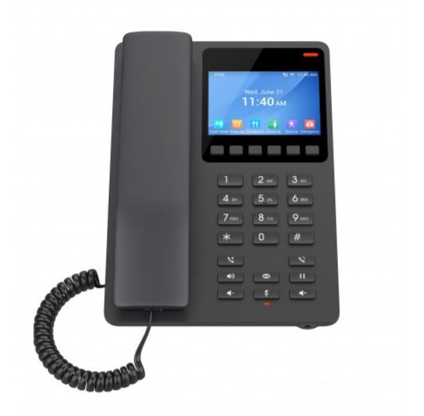IPG-GHP631 Grandstream GHP631 Desktop Hotel Phone, 3.5" Color LCD, PoE, Black