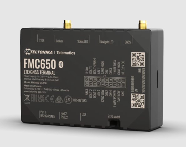 4779027310275 Teltonika 4G LTE Cat 1 Tracker for Advanced Applications with High Capacity Backup Battery and External Antennas