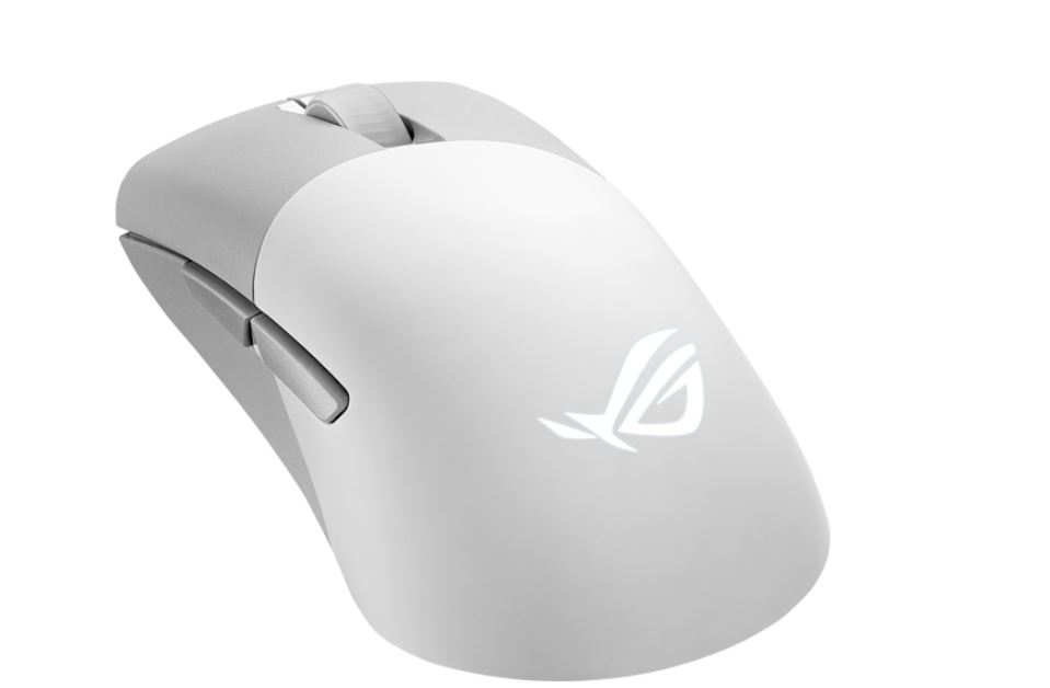 4711081762386 ASUS ROG Keris Wireless AimPoint Wireless RGB Moonlight White Gaming Mouse, 36,000dpi Optical Sensor, Tri-mode Connectivity, ROG SpeedNova, 79g, Swap