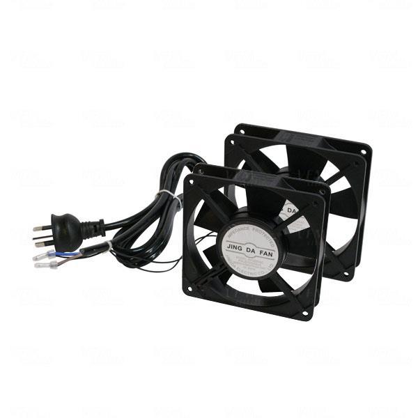 ACC-2FAN LDR 2 Way Fan Kit - 2x Fans - Black - For Installation in LDR Hinged  Single Section Racks