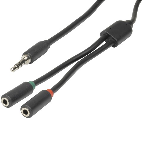 CB-WA7020 Digitech 3.5mm 4 Pole Plug to 2 x 3.5mm Socket Cable - 250mm