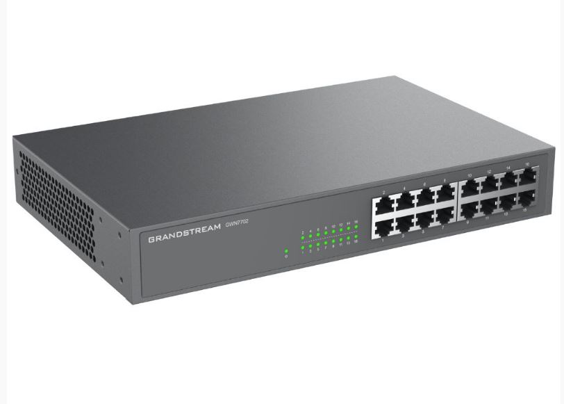 6947273704645 Grandstream IPG-GWN7702 Unmanaged Network Switch With 16 Ports Of Gigabit Ethernet Connectivity