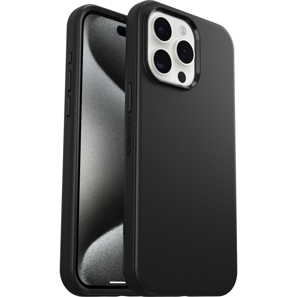 840304732777 OtterBox Symmetry+ MagSafe Apple iPhone 15 Pro Max (6.7") Case Black - (77-92897), Antimicrobial, DROP+ 3X Military Standard, 7 Years Warranty