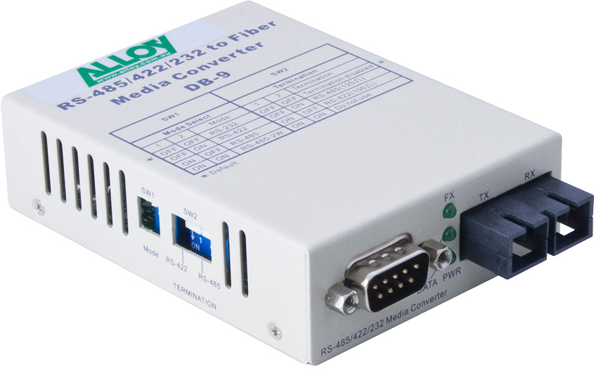 NHA-SCR460SC-3 Alloy SCR460SC-3 RS-232/422/485 Serial DB-9 to Single Mode Fibre Converter. Max. range 20Km