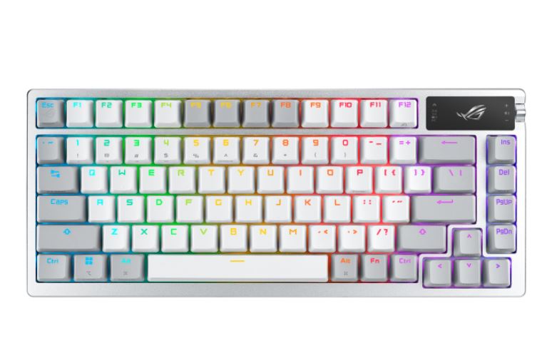 4711387209493 ASUS ROG AZOTH/PBT/WHT  (Snow Switch) Gaming Keyboard, OLED Display, NX Snow Switch, 75 Keys, Tri-mode Connection, White