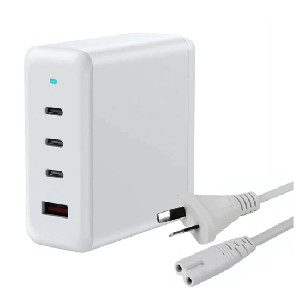 6976552041614 USP 100W Four Ports USB-C PD GaN Wall Charger White - 3x USB-C, 1x USB-A, Efficient, High Quality, Tablet, Laptop, iPhone, Samsung Galaxy, MacBook