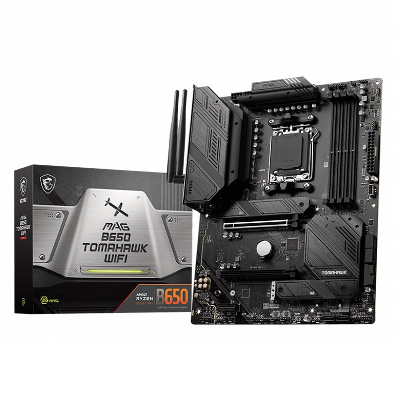 4711377010153 MSI MAG B650 TOMAHAWK WIFI AMD AM5 ATX Motherboard, 4x DDR5 ~64GB, 1x PCI-E x16, 3x M.2, 6x SATA, 2x USB2.0, 8x USB 3.2, 1x USB-C