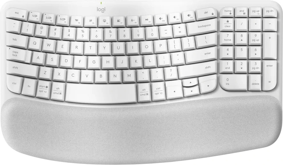 97855191496 Logitech Ergo Series Wave Keys Wireless Ergonomic Keyboard (Off-white)