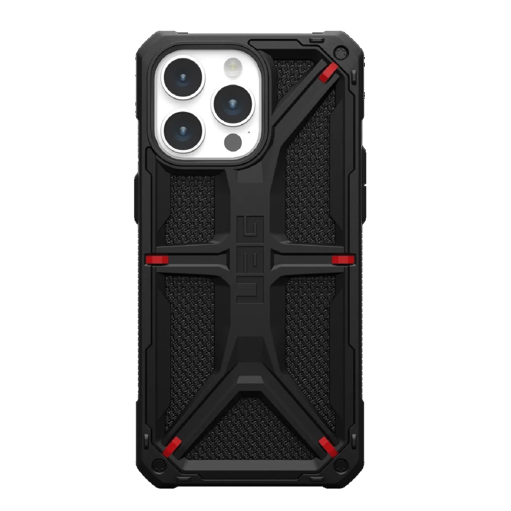 840283909825 UAG Monarch Kevlar Apple iPhone 15 Pro Max (6.7") Rugged Case - Kevlar Black(114298113940), 20ft. Drop Protection (6M), 10 Years Warranty