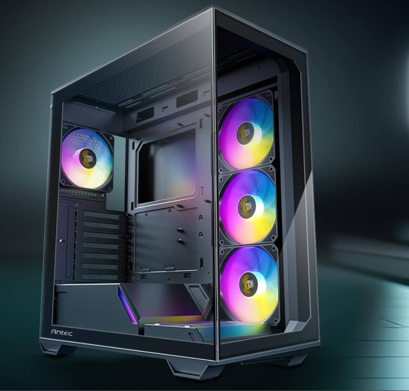 761345100298 Antec C3 ARGB Black ATX,  270 Degrees View, 4x ARGB PWM Fans control, USB-C, 36CM top, 24cm Front. Cable Management, GPU 41.5 CM. Ultra Gaming Case