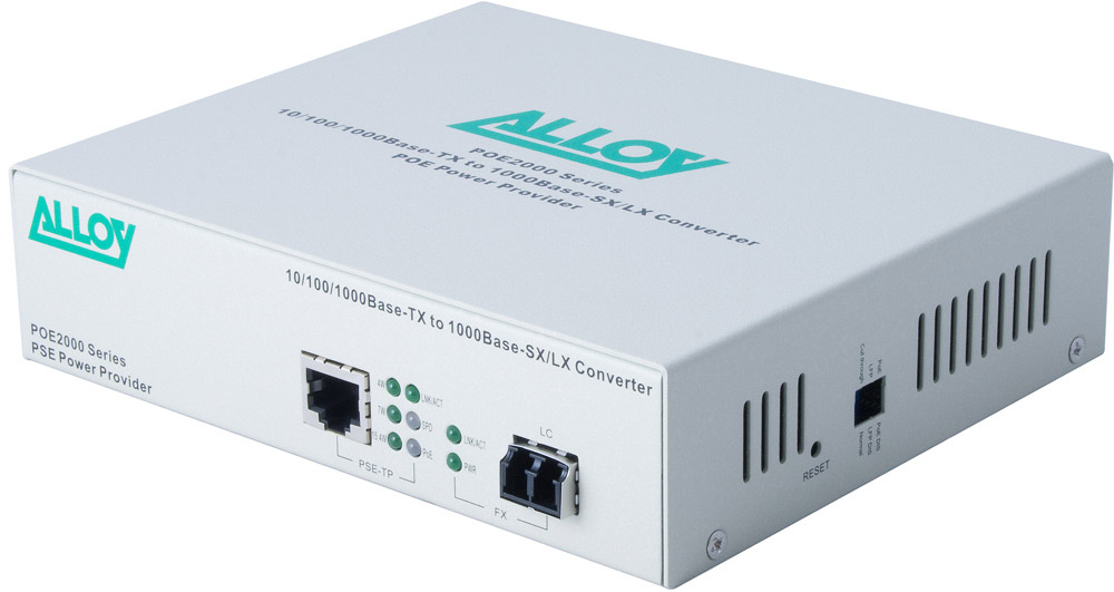 NHA-POE2000LC.10 Alloy POE2000LC.10 10/100/1000Base-T PoE RJ-45 to 1000Base-LX SingleMode (LC). Wavelength: 1310nm. Max. range 10Km (EOL)