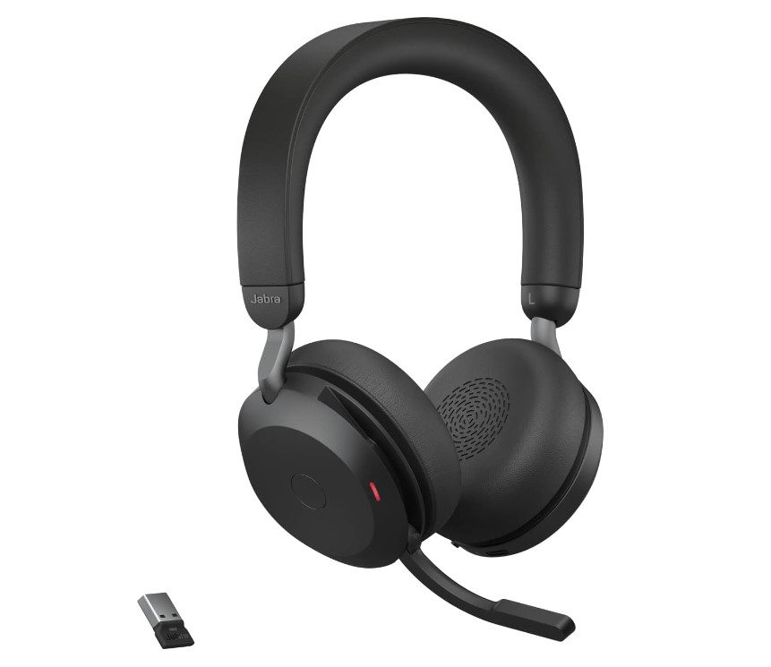 SPJ-EVL2-75-UC-S-C Jabra Evolve2 75 USB-C Link380a UC Stereo Black, 8-Mic Technology, 36 Hours Battery  Fast Charge, Dual-Foam Tech, Discreet Hide-Away Boom Arm
