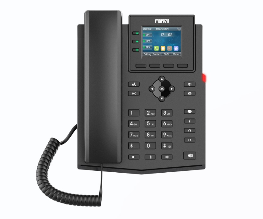 IPF-X303W Fanvil X303W Enterprise IP Phone, 2.4-inch Color Screen, 4 SIP Lines, 6-party conferencing, HD audio, Built-in 2.4GHz  5GHz Wi-Fi, External PS