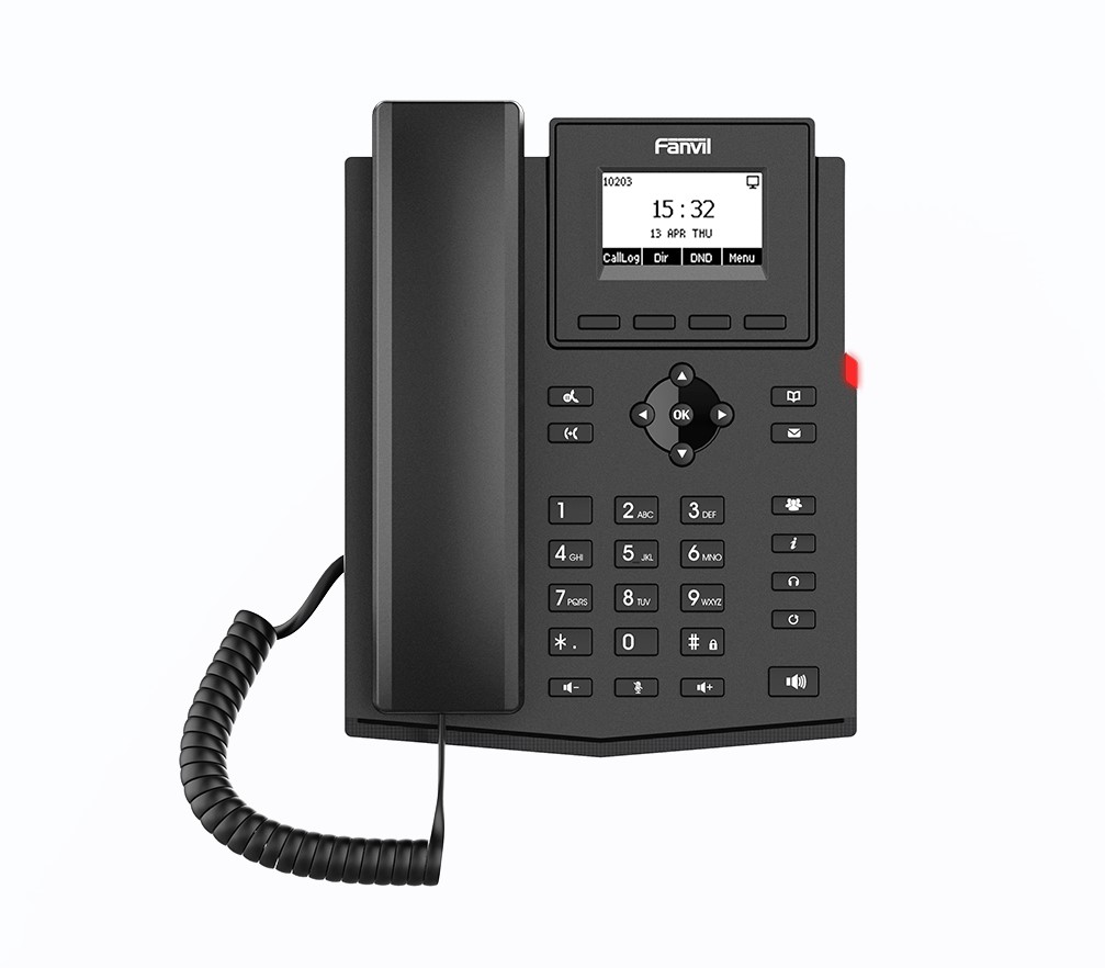 IPF-X301P Fanvil X301P Entry Level IP Phone, 2.3” Dot-matrix screen, 10/100Mbps, PoE, Cost-Effective SIP Phone With Multi-Function, 6-Way Audio Conference, 2SIP
