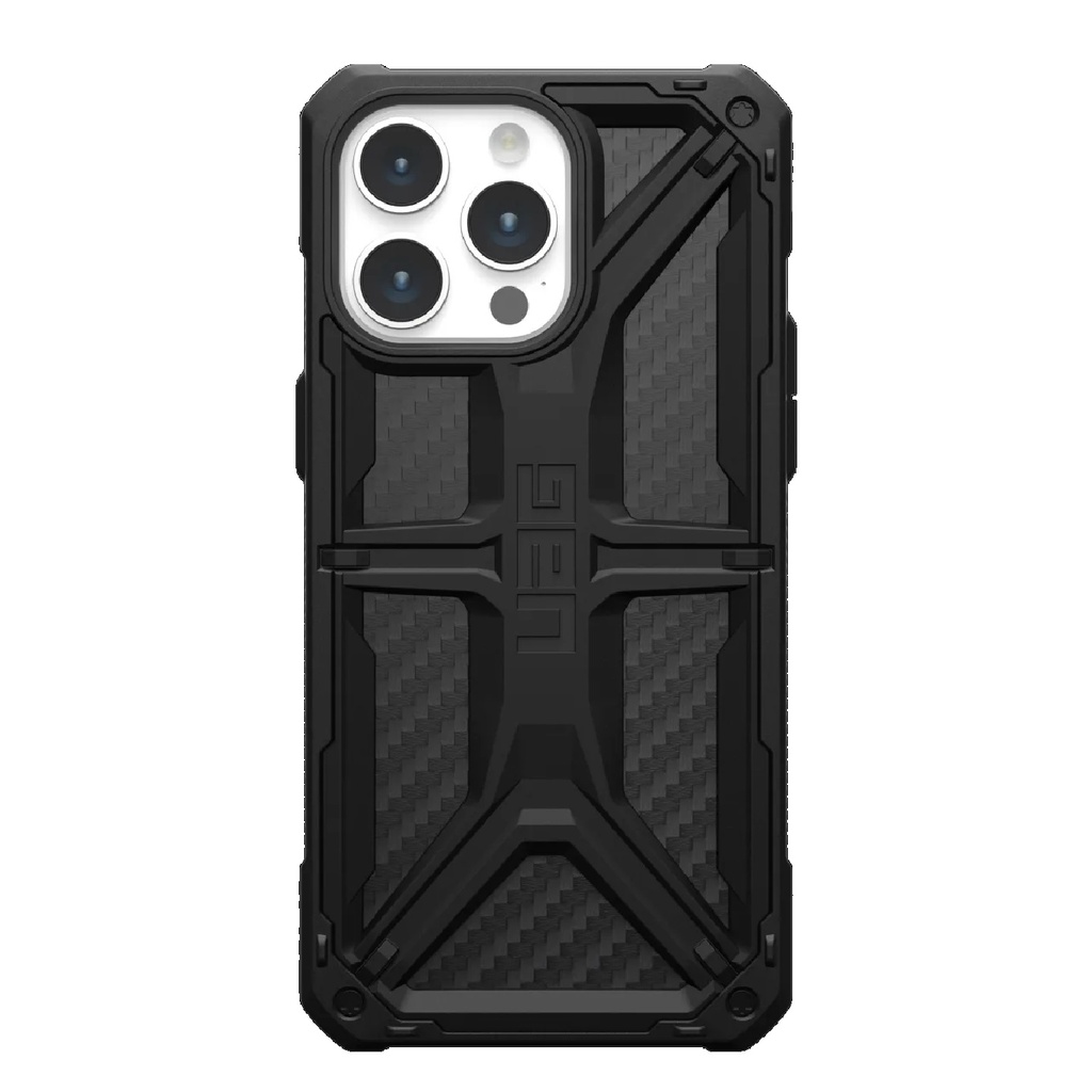 840283909849 UAG Monarch Apple iPhone 15 Pro Max (6.7") Rugged Case - Carbon Fiber (114298114242), 20ft. Drop Protection (6M), Tactical Grip, 10 Years Warranty