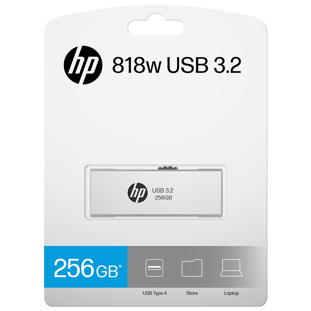 4718006456665 (LS) HP x818w 256GB USB3.2 Flash Drive Silver, PCBA 3.2 Read Performance  up to 100 MB/s