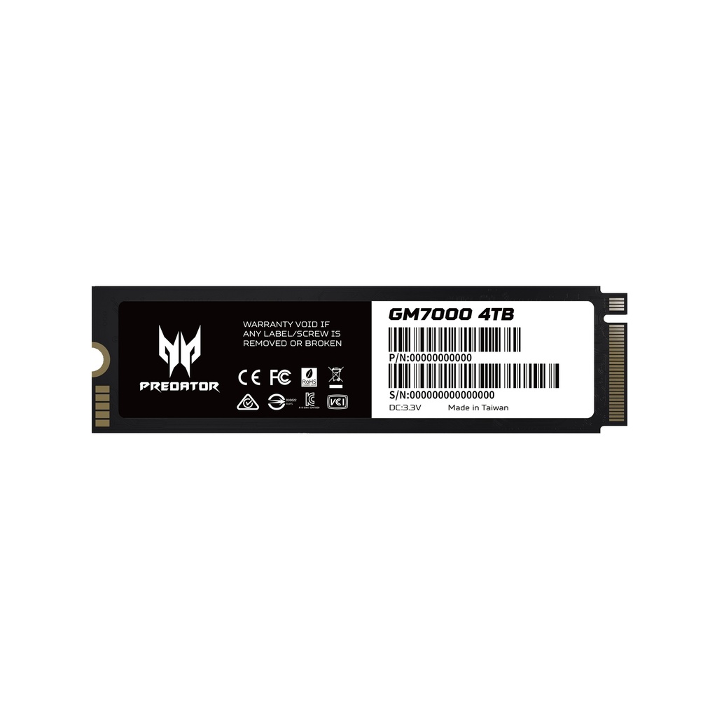 6955914613928 PREDATOR GM7000 1TB (with HS) NVMe PCIe SSD Dram cache , Read up to 7400, write up to 6400 MB/s  (TLC) can go with free Heatsink