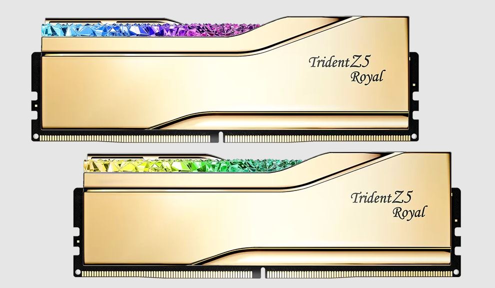 4713294236098 G.SKILL F5-8000J4048F24GX2-TR5G 48GB (2 x 24GB)/ DDR5 8000 MT/s/ Timings 40-48-48-128/ Voltage 1.35V/ TZ5 ROYAL G.