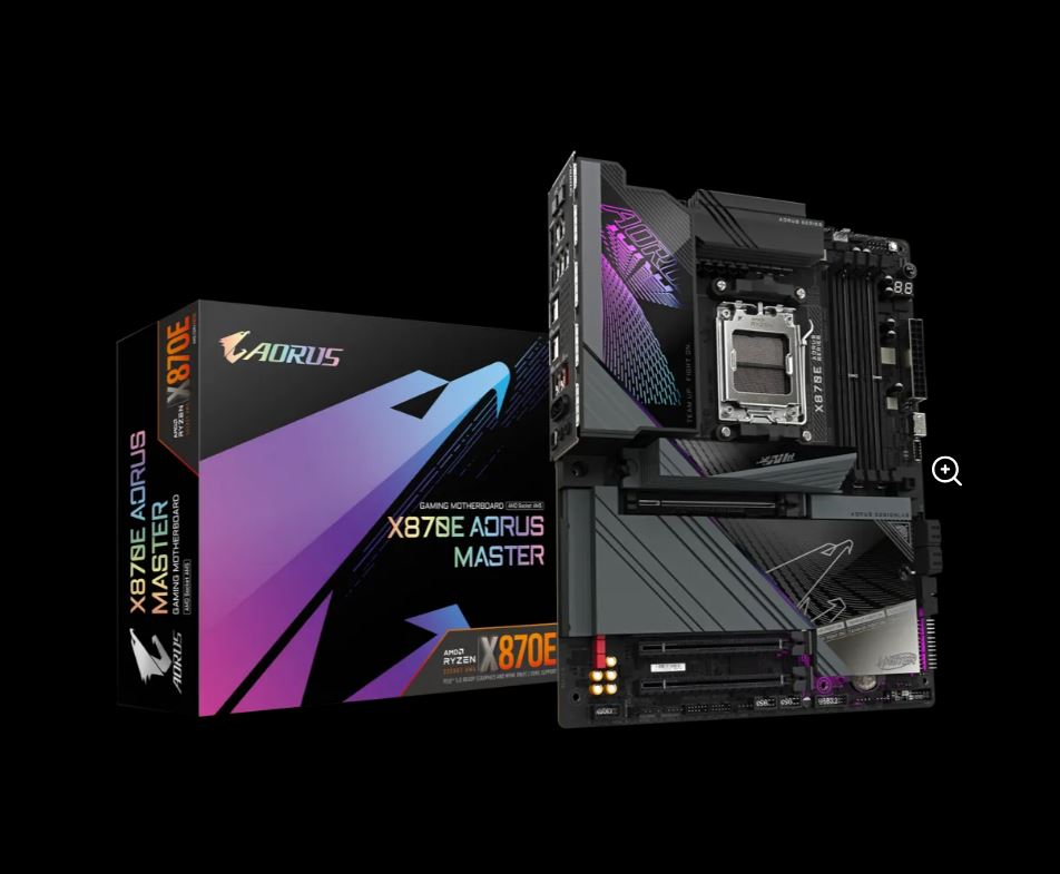 4719331864354 Gigabyte X870E AORUS MASTER AMD AM5 ATX Motherboard 4x DDR5~256GB,3x PCIe x16, 4x M.2, 4x SATA 6, 8x USB 3.2, 2x USB2.0, 2x USB-C,