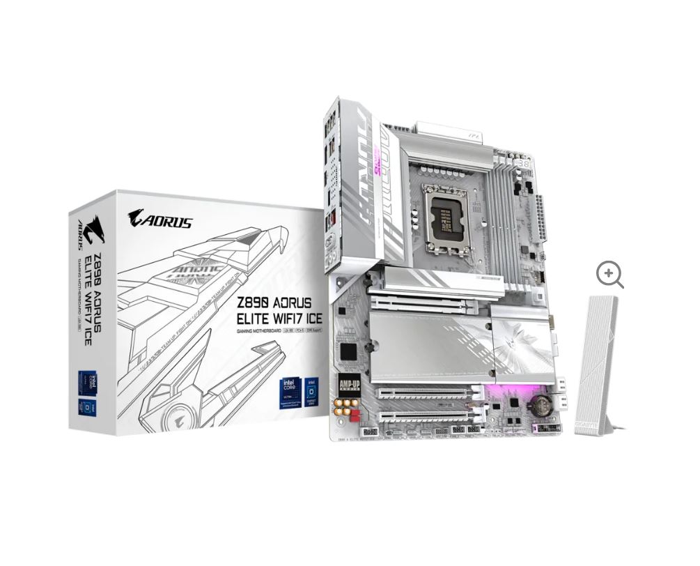 4719331865221 Gigabyte Z890 AORUSELITE WF7 ICE Intel LGA 1851 ATX Motherboard, 4x DDR5 ~256GB, 3x PCI-E x16, 4x M.2, 4x SATA,  5x USB 3.2, 1x USB-C, 4x USB 2.0