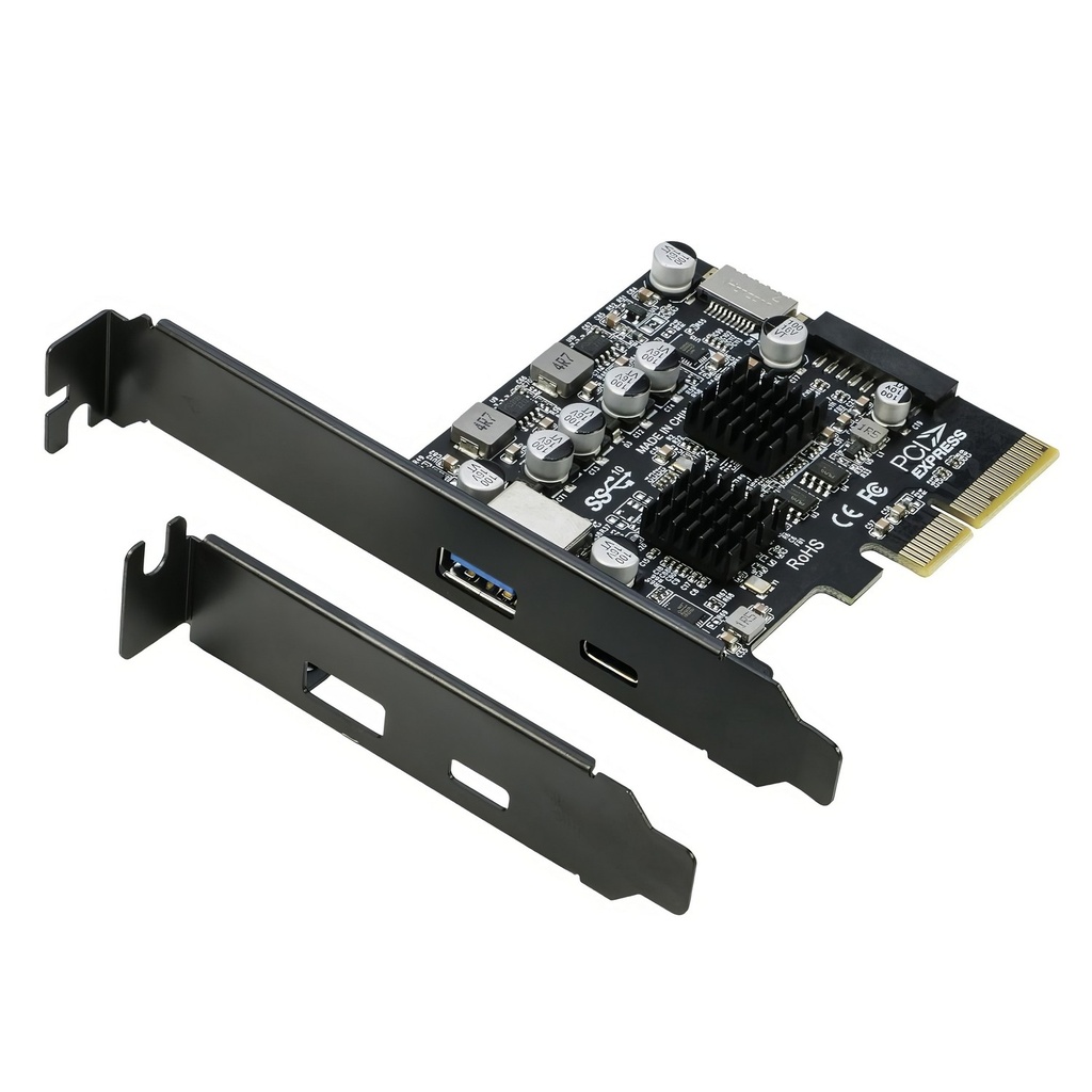 9350414003724 Simplecom EC315 PCIe x4 to 4-Port USB 3.2 Gen II 10Gbps Type-C and Type-A with Front Panel USB 3.0 and USB-C Key-A Expansion Card