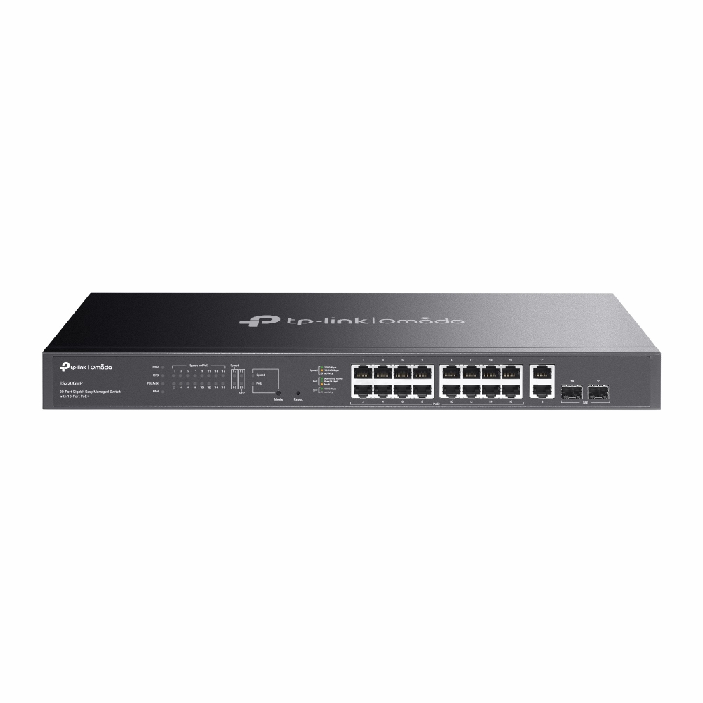 8885020625943 TP-Link ES220GMP Omada 20-Port Gigabit Easy Managed Switch with 16-Port PoE+