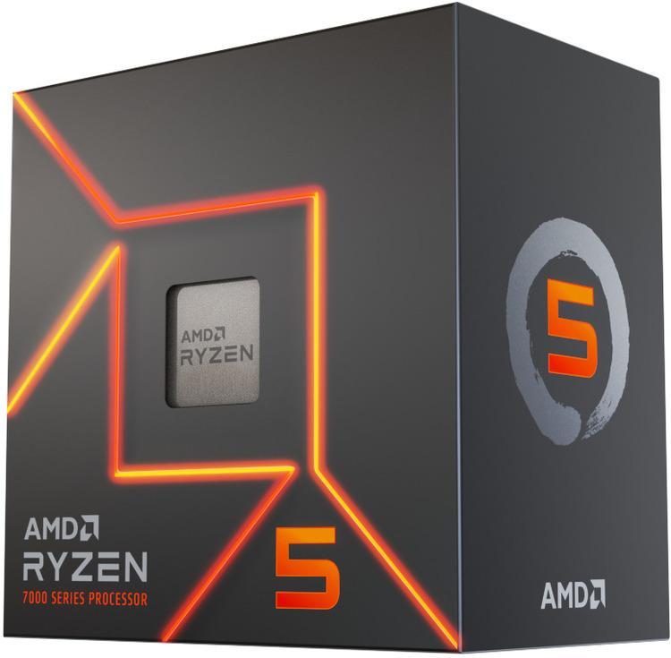 730143314572 AMD Ryzen 5 7600 6 Cores / 12 Threads, 65 watts, Max Freq 5.2Ghz, 38MB Cache, Wraith Stealth Cooler  Radeon Graphics